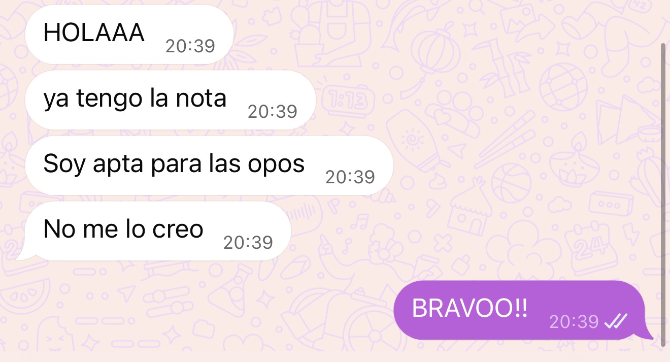 Mensaje de Laura sobre su resultado