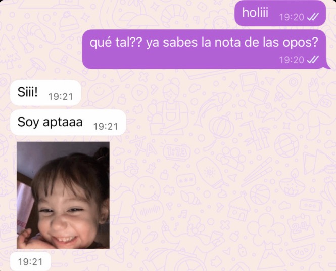 Mensaje de Carla sobre su resultado